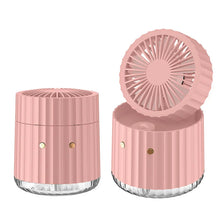 Load image into Gallery viewer, Portable Desktop Water-cooled Fan USB Rechargeable 1200mAh Mute Cooler Fans Office Home 3 Gear Speed Mini Electric Spray Fans