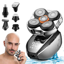 Load image into Gallery viewer, Head Shavers for Bald Men Shaver, 5 in 1 Electric Razor with Rechargeable Hair Clippers Nose Hair Trimmer Portable Travel Razor