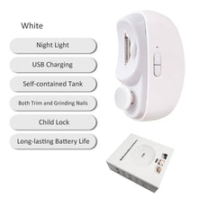 Load image into Gallery viewer, 2 IN 1 Electric Nail Clipper Cutter With LED Light Automatic Nail Grinder Trimmer For Baby Adult Manicure Tools Nails Clippers