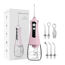 Load image into Gallery viewer, Smart Dental Water Jet Flosser Oral Irrigator Portable Rechargeable 3 Modes for Teeth Whitening Waterproof 300ml Tank 5 Nozzles