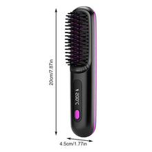 Load image into Gallery viewer, Cordless Hair Straightener Brush LCD Display Cordless Electric Hot Comb With 3 Heating Settings USB Charging 30s Heat-up