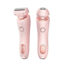 Load image into Gallery viewer, 2 In 1 USB Electric Epilator Hair Removal Device Shaver for Women Waterproof Replaceable Blade Bikini Razor Lady Body Shaver
