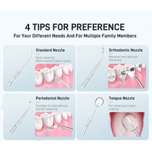 Load image into Gallery viewer, Oral Irrigator Dental Water Flosser 4 Mode Portable Dental Water Jet Floss Rechargeable 300ML 4 Tip IPX7 Teeth Cleaner Whitening