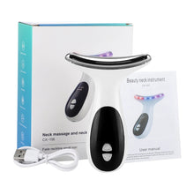 Load image into Gallery viewer, Electric Neck Beauty Device Firming and Lifting Lighten Neck Lines Sonic Vibration Warm Neck Massager Facial Rejuvenation