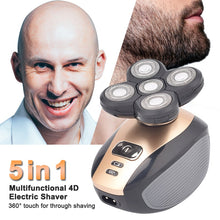 Load image into Gallery viewer, 5 in 1 Rechargeable Electric Shaver Five Floating Heads Razors Hair Clipper Nose Ear Hair Trimmer Men Facial Cleaning Brush