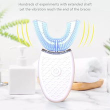 Load image into Gallery viewer, 360 Degrees Intelligent Automatic Soft Sonic Electric Toothbrush U Type USB Charging Tooth Whitening Automatic Cleaning Machine
