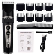 Load image into Gallery viewer, Full Body Washable Electric Hair Clipper Ceramic Professional Fine Adjustable Hair Trimmer Low Noise Hair Cutting Machine Razor