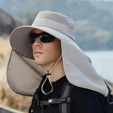Load image into Gallery viewer, Outdoor Fisherman Hat Wide Brim Bucket Hat With Neck Hiking Cover Adjustable Outdoor Fishing Camping Travel Anti Uv Hat Cap