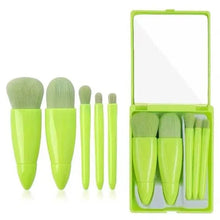 Load image into Gallery viewer, 5pcs Travel Size Makeup Brushes Set Mini Makeup Brushes Small Complete Function Cosmetic Brushes Kit With Case And Mirror