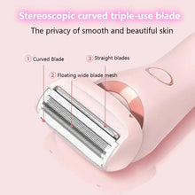 Load image into Gallery viewer, 2 In 1 USB Electric Epilator Hair Removal Device Shaver for Women Waterproof Replaceable Blade Bikini Razor Lady Body Shaver