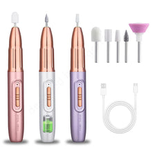 Load image into Gallery viewer, Rechargeable Electric Nail File for Beginner Portable Electric Nail Drill for Home Manicure