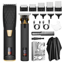 Load image into Gallery viewer, Cordless Professional Trimmer All Metal Body Low Noise Electric Clipper 2 in 1 Trimmer Hair Cutting Machine Rechargeable Men