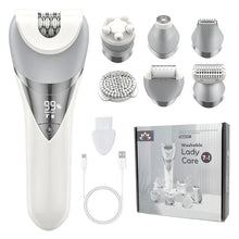 Load image into Gallery viewer, Electric Razor for Women 7 in 1 Painless Wet & Dry Women Shaver for Arm, Underarm Bikini Legs Replaceable Heads USB Charging