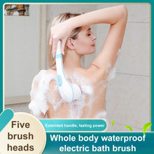 Load image into Gallery viewer, Electric Bath Shower Brush Handheld Massage Body Brush Back Clean Long Handle Spa Exfoliation Clean Scrub Bath Brushes
