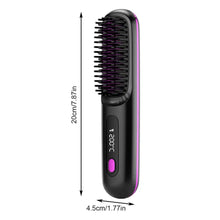 Load image into Gallery viewer, Hair Straightener Brush Electric Hot Comb With 3 Heating Settings USB Charging 30s Heat-up Negative Ion Hair Styling Accessories