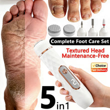 Load image into Gallery viewer, 5 in 1 USB Electric Foot File Callus Remover Pedicure Tool Hard Cracked Dry Feet Heel Care Dead Skin Removal Home Foot Care