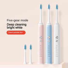 Load image into Gallery viewer, Toothbrush Wireless Charging Travel Case IPX7 Dupont Soft Bristle Electric Charger Adult Sonic Teeth Whitening Brush Pink White