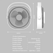 Load image into Gallery viewer, Rechageable Desktop Fan USB Fan 360° Rotatable Fan for Desk Portable Fan Mini Fan with Built-in 4000mAh Battery