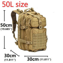 Load image into Gallery viewer, 30L/50L 1000D Nylon Waterproof Backpack Outdoor Military Rucksacks Tactical Sports Camping Hiking Trekking Fishing Hunting Bag