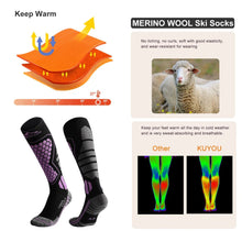 Load image into Gallery viewer, Wool Ski Sock for Men and Women Breathable Sports Socks Long Tube Snow Socks Anti-slip
