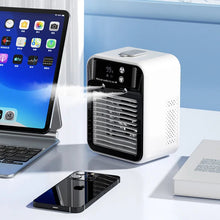 Load image into Gallery viewer, 3000mAh Long Life Air Cooler Portable Office Desktop Air Conditioner Fan LED Smart Silent Cooling Fan Home Humidifier Fan