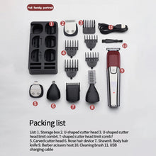 Load image into Gallery viewer, 6 in 1 Hair Clipper Professional Hair Cutting Machine for Men Multi-function Waterproof Hair Trimmer LCD Display Clippers Kit