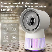 Load image into Gallery viewer, Portable Rechargeable Electric Bug Zapper Desk Fan Bladeless 8H Timer 20 Gears Mosquito Zapper 2 in 1 for Patio Backyard Bedroom
