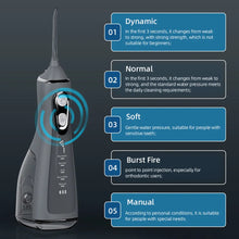 Load image into Gallery viewer, Portable Water Flosser Dental Oral Irrigator Pick 5 Modes 360° Rotated Jet For Cleaning Teeth Thread Floss Mouth Washing Machine