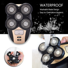 Load image into Gallery viewer, 5 in 1 Rechargeable Electric Shaver Five Floating Heads Razors Hair Clipper Nose Ear Hair Trimmer Men Facial Cleaning Brush