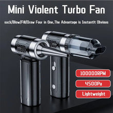 Load image into Gallery viewer, 100000RPM 4500Pa Handheld Vacuum Cleaner Mini Violent Turbo Fan Cordless Turbo Violent Fan Brushless Motor Electric Dust Blower
