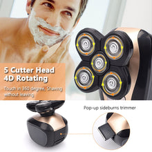 Load image into Gallery viewer, 5 in 1 Rechargeable Electric Shaver Five Floating Heads Razors Hair Clipper Nose Ear Hair Trimmer Men Facial Cleaning Brush