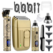 Load image into Gallery viewer, Electric Razors Rechargeable Cordless Shavers Nose Hair Trimmer Professional Hair Clippers Men Hair Cutting Grooming Kit