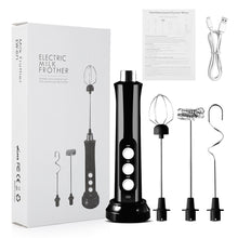 Load image into Gallery viewer, Milk Frother Electric Milk Foamer Coffee Mixer Blender USB Rechargable Maker Mini Blender 3 Heads Kitchen Foam Machine Blower