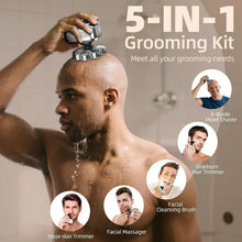 Load image into Gallery viewer, 9D Head Shavers for Bald Men 5 in 1 Detachable Head Shaver with LED Display IPX7 Waterproof Wet Dry Rechargeable Electric Shaver