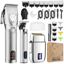 Load image into Gallery viewer, Hair Trimmer for Men Metal Body Hair Clipper LCD Digital Display Men's Oil Engraving Electric Razor Set