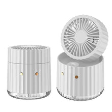 Load image into Gallery viewer, Portable Desktop Water-cooled Fan USB Rechargeable 1200mAh Mute Cooler Fans Office Home 3 Gear Speed Mini Electric Spray Fans