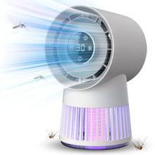 Load image into Gallery viewer, Portable Rechargeable Electric Bug Zapper Desk Fan Bladeless 8H Timer 20 Gears Mosquito Zapper 2 in 1 for Patio Backyard Bedroom