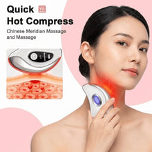 Load image into Gallery viewer, Heated Vibration Electric Gua Sha Massager Lift Tighten Red And Blue Light Face Massager Hot Compres Double Chin