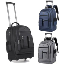 Load image into Gallery viewer, Large Capacity Travel Backpack With Wheels Hidden Pull Rod Waterproof Carry On Luggage Weekend Travel Bag For Men Business Trip