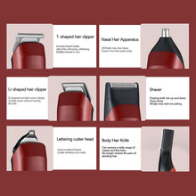 Load image into Gallery viewer, 6 in 1 Hair Clipper Professional Hair Cutting Machine for Men Multi-function Waterproof Hair Trimmer LCD Display Clippers Kit