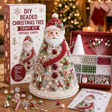 Load image into Gallery viewer, DIY Beaded Christmas Tree Craft Kit Crystal Bead Mini Tree with Angel Topper, Handmade Holiday Tabletop Decor for Home Christmas