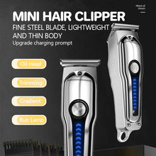 Load image into Gallery viewer, Cordless Hair Trimmer Mini Hair Cutting Kit with 6 Guide Combs Portable USB Rechargeable Haircut Clippers for Men Women Kids