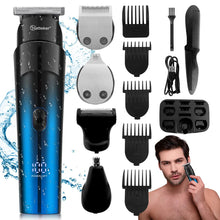 Load image into Gallery viewer, All-In-One Grooming Kit for Men Rechargeable Hair & Beard Trimmer Electric Shaver Waterproof Nose Ear & Eyebrow Trimmer