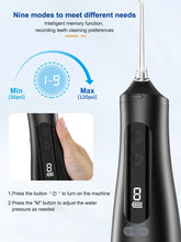 Load image into Gallery viewer, Intelligent Electric Oral Irrigator 9 Mode Smart LED Screen Portable Water Flosser Rechargeable 350ML Dental Water Jet for Teeth