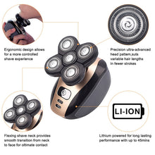 Load image into Gallery viewer, 5 in 1 Rechargeable Electric Shaver Five Floating Heads Razors Hair Clipper Nose Ear Hair Trimmer Men Facial Cleaning Brush