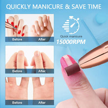 Load image into Gallery viewer, 15000RPM Wireless Nail Drill USB Electric Nail Drill Machine For Manicure Milling Cutter Set For Gel Polishing Nail Equipment