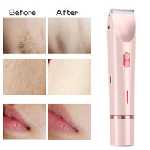 Load image into Gallery viewer, Double-head Electric Shaver Portable Electric Shaver for Women Rechargeable Ipx7 Waterproof Razor Trimmer for Face Body Bikini