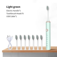 Load image into Gallery viewer, Ultrasonic Electric Toothbrush Rechargeable USB for Adults Sonic Automatic Tooth Brush Whitening Oral Hygiene 8 Replacement Head