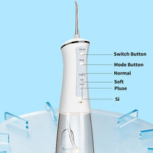Load image into Gallery viewer, 300ml Portable Oral Irrigator USB Rechargeable Dental Water Flosser 4Modes Water Jet Floss IPX7 Waterproof Teeth Cleaner 4Nozzle