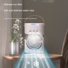 Load image into Gallery viewer, Portable Desktop Humidifier Air Conditioner Fan Household Small Air Cooler Fan Sprays Fan For Office 7 Color Lighting
